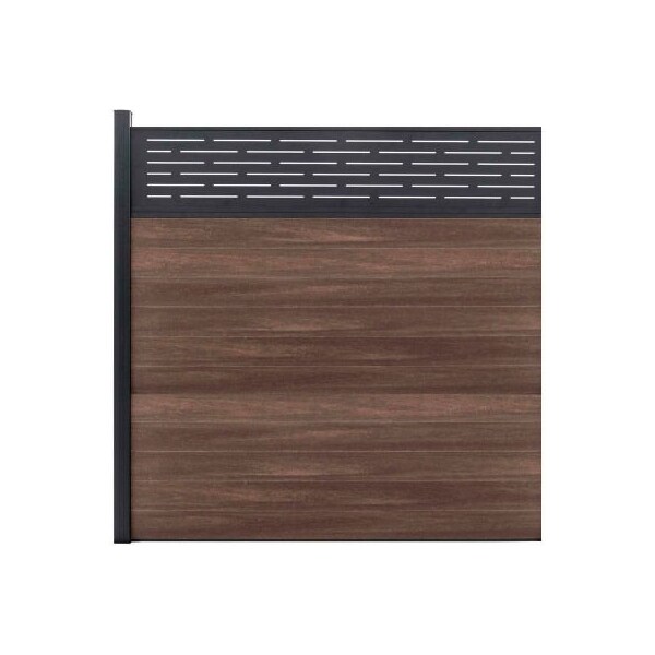 Jewett Cameron Companies Lattice Top 6'W x 6'H King Cedar Aluminum/Composite Horizontal Fence-Adder Section-IN GROUND EF LG1216 - main